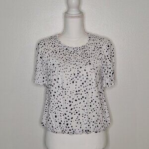 Urban Romantics Baby Doll Style Speckled Smocked Top